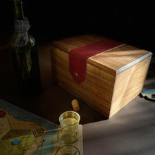 Load image into Gallery viewer, Walnut Game Box with Leather Strap