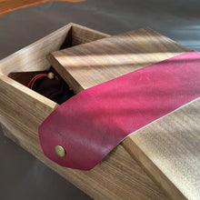 Load image into Gallery viewer, Walnut Game Box with Leather Strap