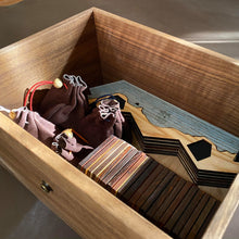 Load image into Gallery viewer, Walnut Game Box with Leather Strap