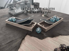 Load image into Gallery viewer, 3 layers of foam come standard for optimal protection of dice and other accessories. You choose how much foam you need for your storage needs.
