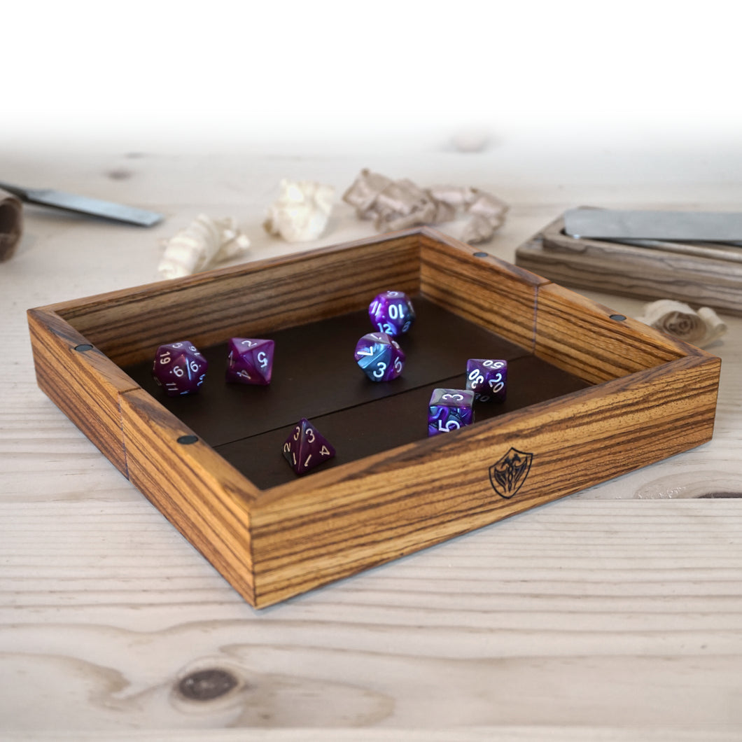 Zebrawood Magnetic Dice Tray - Nomads Armory